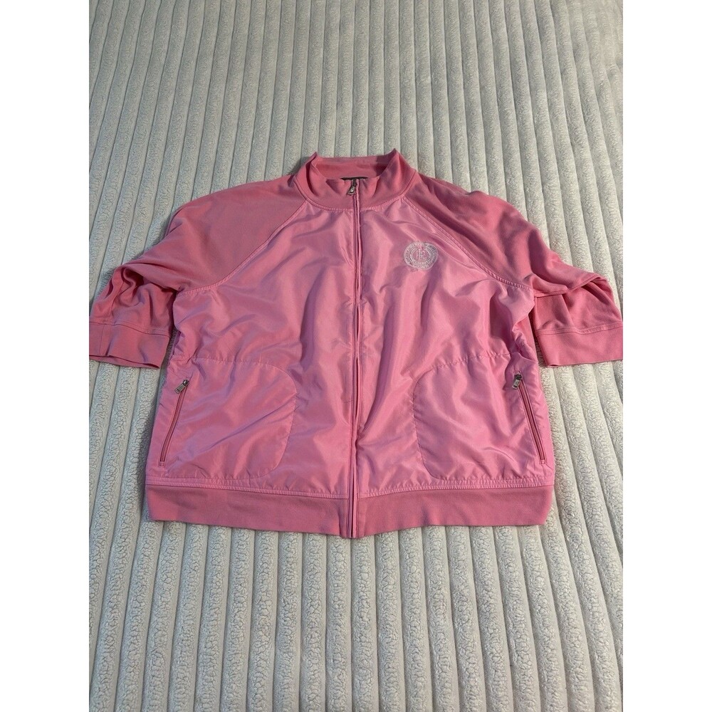 Vintage Lauren Ralph Lauren Full Zip Track Jacket Women 3XL Bubblegum Barbi Pink